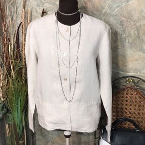 Liz Claiborne 🌹 stunning Liz sport linen shirt top blouse tunic jacket
